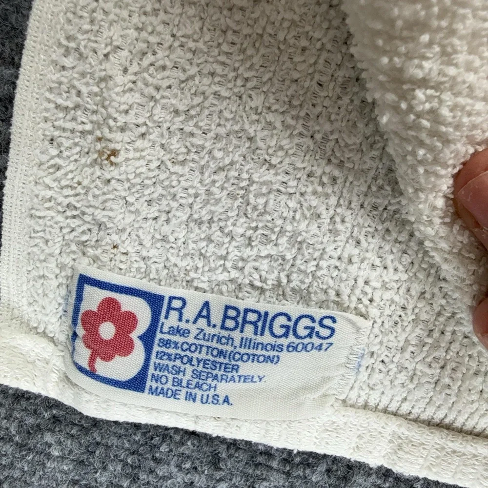 VTG R.A. Briggs Hand Towel Multicolor Crayon Print 23x52 Cotton USA Bath Decor